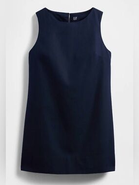 GAP nwt Navy linen blend classic Sleeveless Shift Mini Dress size xl